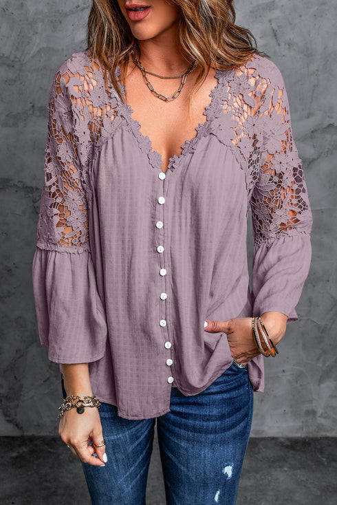 Crochet Lace Button Top